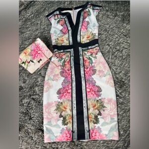 Ted Baker Multicolor Floral Midi Dress